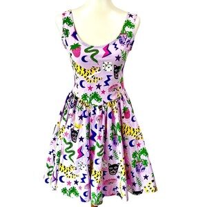 Nooworks Pocket Hastings Print Misty Mini Dress Tiger Mushroom Monstera Jungle